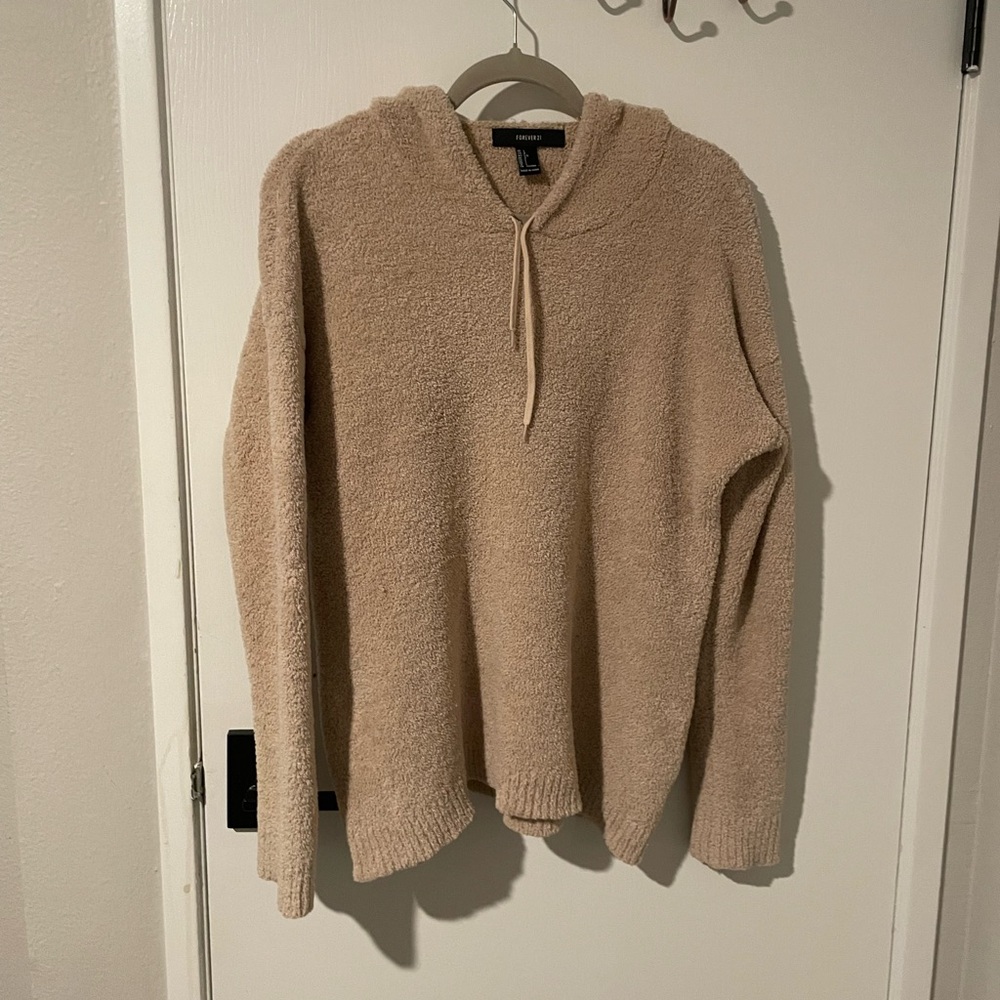 Forever 21 Beige Hooded Sweater